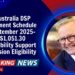 Australia DSP Payment Schedule September 2025- $1,051.30 Disability Support Pension Eligibility